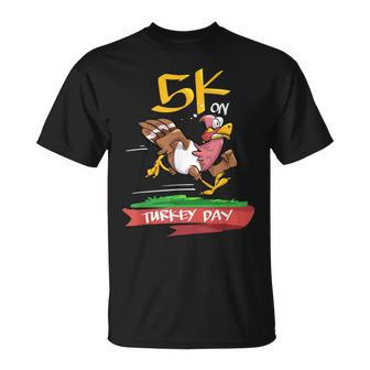 5K On Turkey Day Race Thanksgiving For Turkey Trot Runners T-Shirt - Monsterry