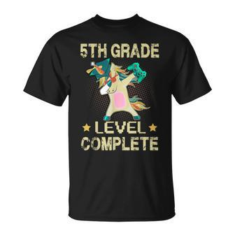 5Th Grade Level Complete Gamer 2024 Graduation Unicorn Dab T-Shirt - Monsterry UK