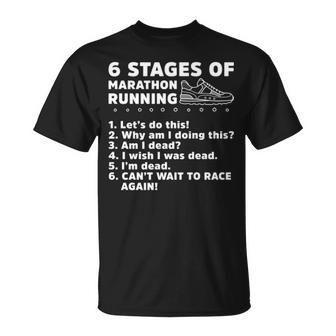 6 Stufen Der Marathon Running T-Shirt | Mazezy