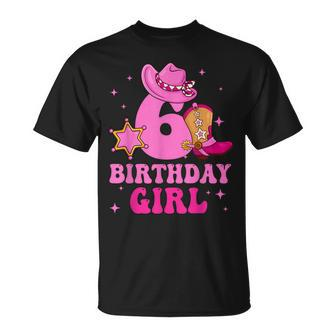6 Year Old Birthday Cowgirl Rodeo Western 6Th Party T-Shirt - Thegiftio UK