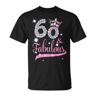 60 & Fabulous 60 Years Old 60Th Birthday Diamond Crown T-Shirt - Seseable