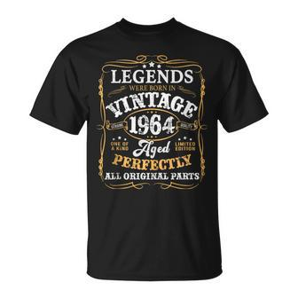 60Th Birthday For Legends Born 1964 60 Yrs Old Vintage T-Shirt - Monsterry AU