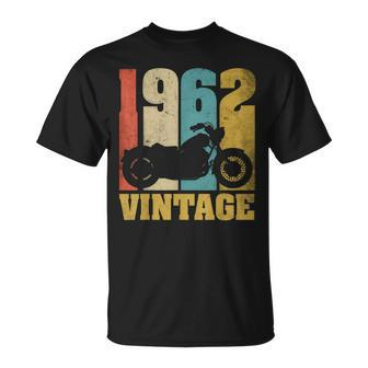 62Nd Birthday Biker Dad Grandpa 62 Year Vintage 1962 T-Shirt - Monsterry UK