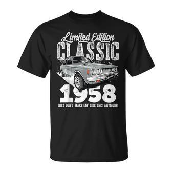 65Th Birthday Vintage Classic Car 1958 B-Day 65 Year Old T-Shirt - Monsterry