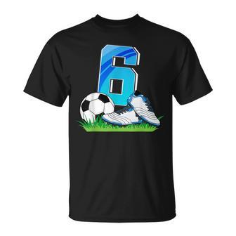 6Th Birthday Football Soccer 6 Years Old Boys T-Shirt - Seseable