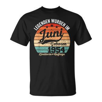 70 Geburtstag Geschenk Mann Legenden Sind Im Juni 1954 T-Shirt - Geschenkecke