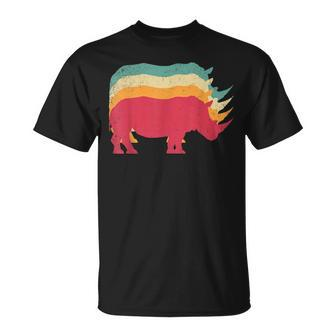 70'S 80'S Style Retro Rhino Rhinoceros Vintage Dad Mom T-Shirt - Monsterry CA
