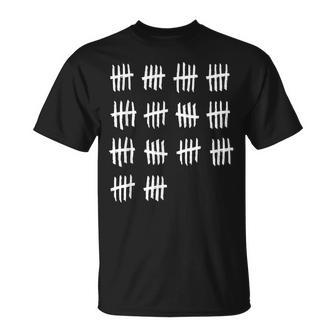 70Th Birthday Outfit 70 Years Old Tally Marks Anniversary T-Shirt - Monsterry DE
