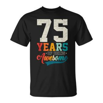 75Th Birthday Vintage Retro 75 Years Of Being Awesome T-Shirt - Monsterry CA