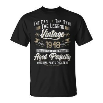 76Th Birthday Vintage 1948 76 Years Old 1948 T-Shirt - Monsterry UK