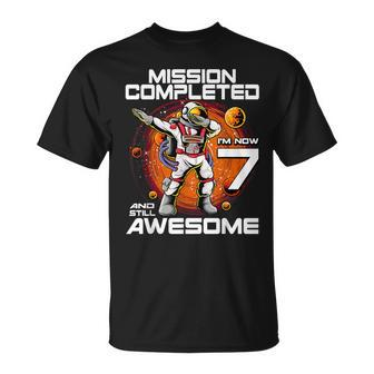 7Th Birthday Astronaut 7 Years Old Outer Space Birthday T-Shirt - Monsterry UK
