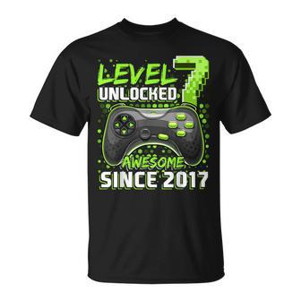 7Th Birthday Gamer 7 Years Old Bday Boy Seven Son T-Shirt - Monsterry