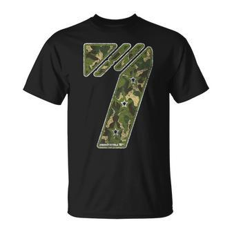 7Th Birthday Soldier 7 Year Old Military Themed Camo T-Shirt - Monsterry CA