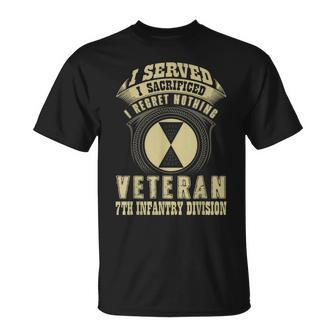 7Th Infantry Division Veteran I Served I Sacrificed T-Shirt - Monsterry