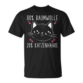 80 Cotton 20 Cat Hair Cat Slogan T-Shirt - Seseable