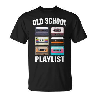 80Er 90Er Mixtape Playlist Kassette Oldschool T-Shirt - Seseable