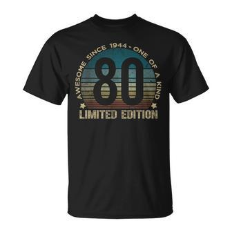 80Th Birthday 80 Year Old Vintage 1944 Limited Edition T-Shirt - Monsterry DE