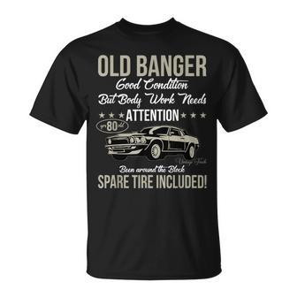 80Th Birthday Vintage Old Banger 80 Years Old Retro T-Shirt - Thegiftio UK