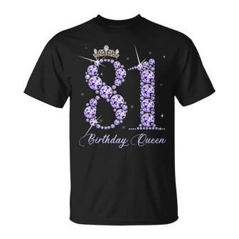 81 Year Old Its My 81St Birthday Queen Diamond Heels Crown T-Shirt - Thegiftio UK