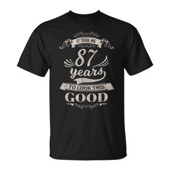 87Th Birthday Born 1932 Vintage 87 Year Old T-Shirt - Monsterry