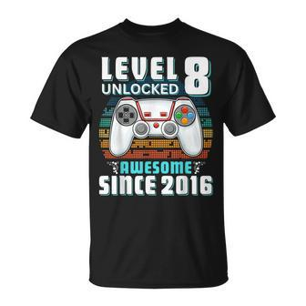8Th Birthday Boy Eight Gamer 8 Year Old Birthday T-Shirt - Seseable