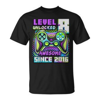 8Th Birthday Gamer 8 Year Old Bday Boy Eight Son T-Shirt - Seseable