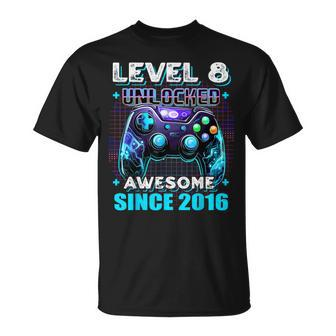 8Th Birthday Gamer 8 Year Old Bday Boy Eight Son T-Shirt | Mazezy
