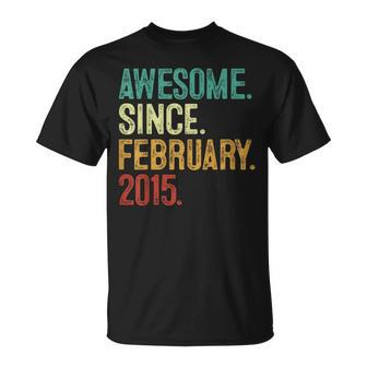 9 Year Old Awesome Since February 2015 9Th Birthday T-Shirt - Monsterry DE