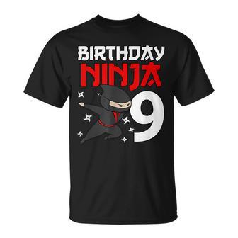 9 Years Old Birthday Party 9Th Ninja Spy Japanese Shinobi T-Shirt - Monsterry AU