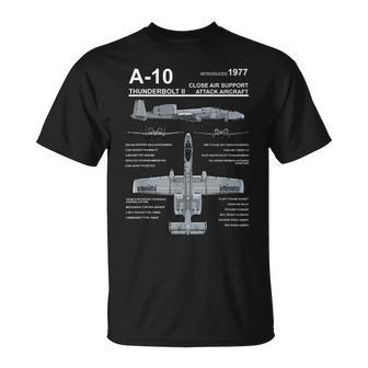 A-10 Thunderbolt Ii Warthog Military Jet Spec Diagram T-Shirt - Monsterry AU