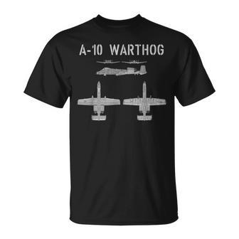 A10 Warthog Thunderbolt Us Warplane Fighter Jet T-Shirt - Monsterry