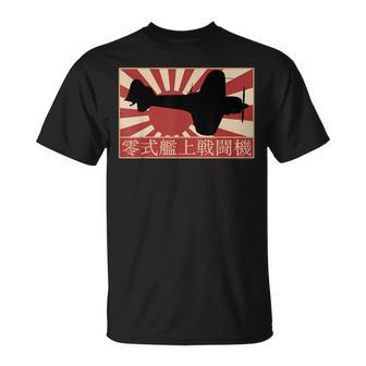 A6m Zero Japanische Ww2 Kampfflugzeug Japan Flagge T-Shirt - Seseable