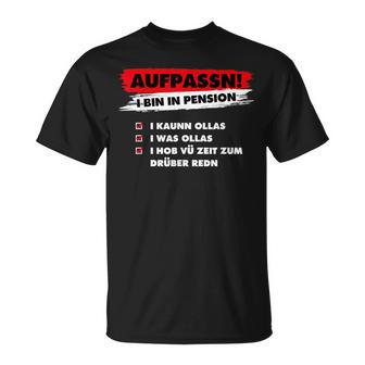 Achtung Ich Bin In Pension Ich Weiß Alles T-Shirt - Seseable