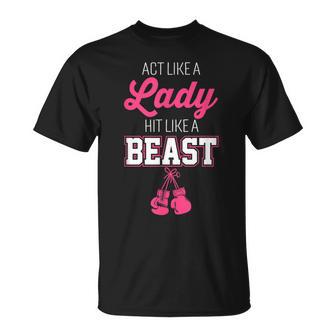 Act Like A Lady Hit Like A Boss Boxing T-Shirt - Monsterry UK