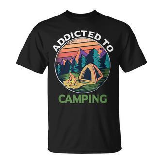 Addicted To Camping Camping T-Shirt - Thegiftio UK