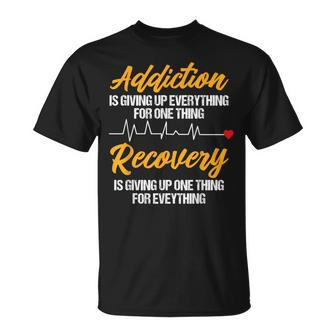 Addiction Recovery Sobriety Anniversary Aa Na Heartbeat T-Shirt - Monsterry DE