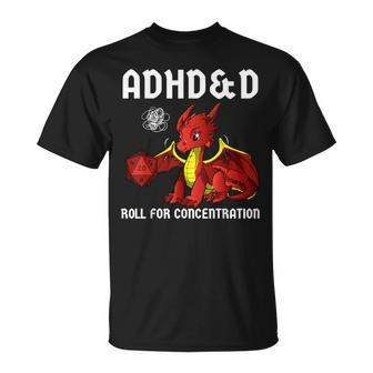 Adhd&D Roll For Concentration Cute Dragon T-Shirt | Mazezy CA