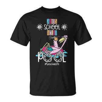 Adios School Hello Pool Flamingo Teacher Student T-Shirt - Monsterry UK