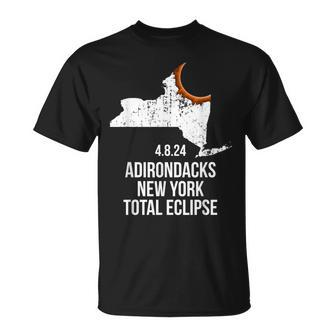 Adirondacks New York Solar Eclipse Adirondacks Total Eclipse T-Shirt - Monsterry