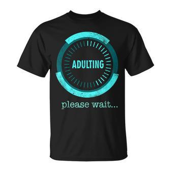 Adulting Please Wait 18 Years Old Boys 18Th Birthday T-Shirt - Thegiftio UK