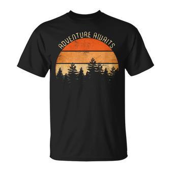 Adventure Awaits Retro Hiking T-Shirt - Thegiftio UK