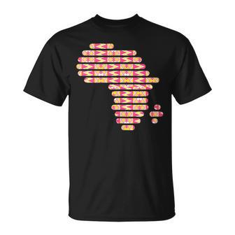 Africa Map Kente Pattern Pink Ghana Style West African Print T-Shirt - Monsterry AU