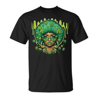 African American Female Leprechaun Black St Patrick's Day T-Shirt - Seseable