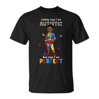 African Black Autistic Boy Kid Toddler Autism Awareness Asd T-Shirt - Monsterry UK