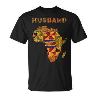Afro Black Husband African Ghana Kente Cloth Couple Matching T-Shirt - Thegiftio