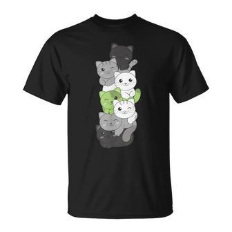 Agender Flag Non Binary Pride Lgbtq Cats Cute Agender Cat T-Shirt - Monsterry AU