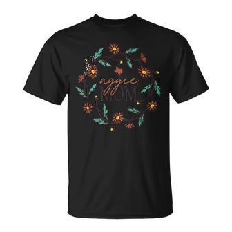 Aggie Mom Floral Circle T-Shirt - Monsterry