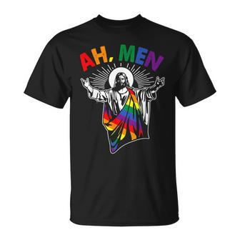 Ah Lgbt Gay Pride Jesus Rainbow Flag T-Shirt - Monsterry AU