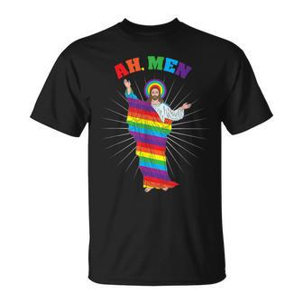 Ah Lgbt Gay Pride Jesus Rainbow God T-Shirt - Thegiftio UK