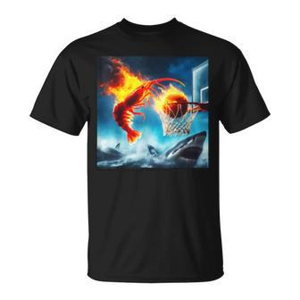 Ai Shrimp Dunking On Shark T-Shirt - Seseable